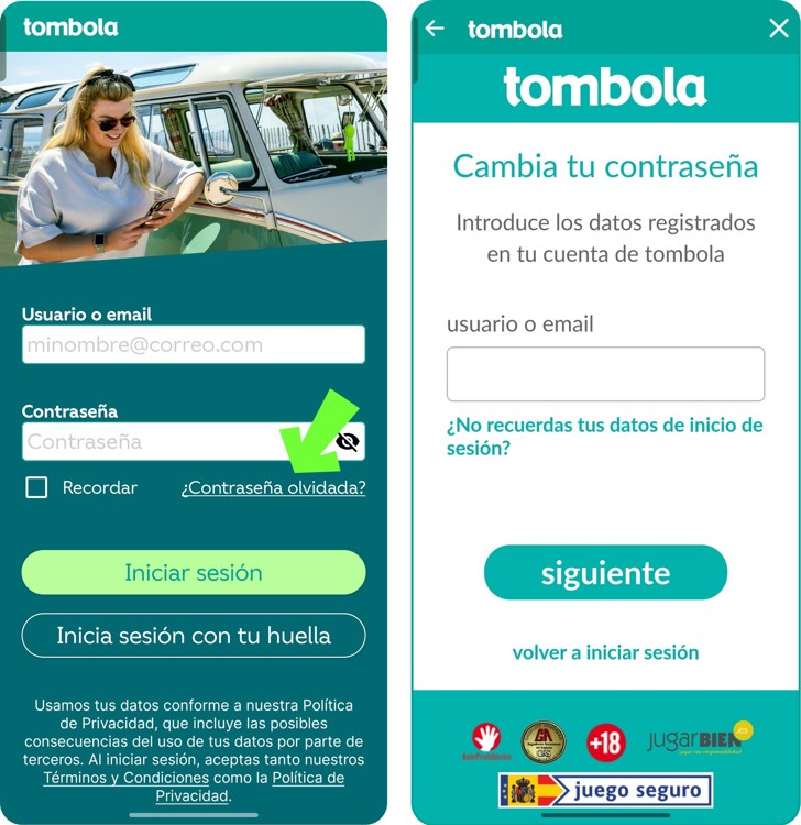 Contraseña olvidada